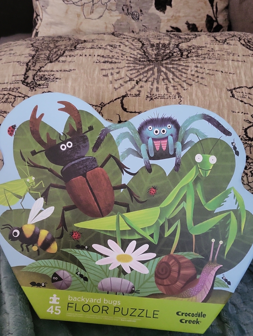 Crocodile Creek Backyard Bugs 45-Piece Floor Puzzle - Green